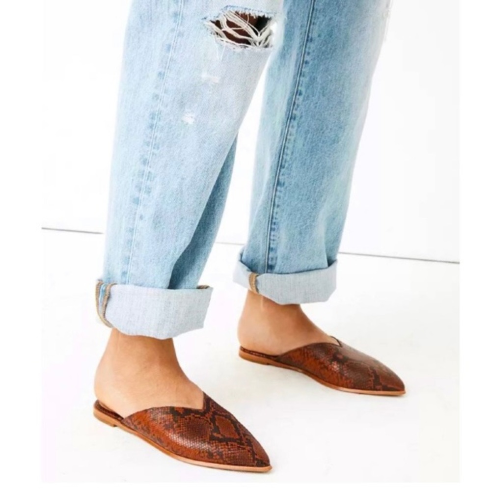 MADEWELL Emilia snakeskin embossed leather mules
